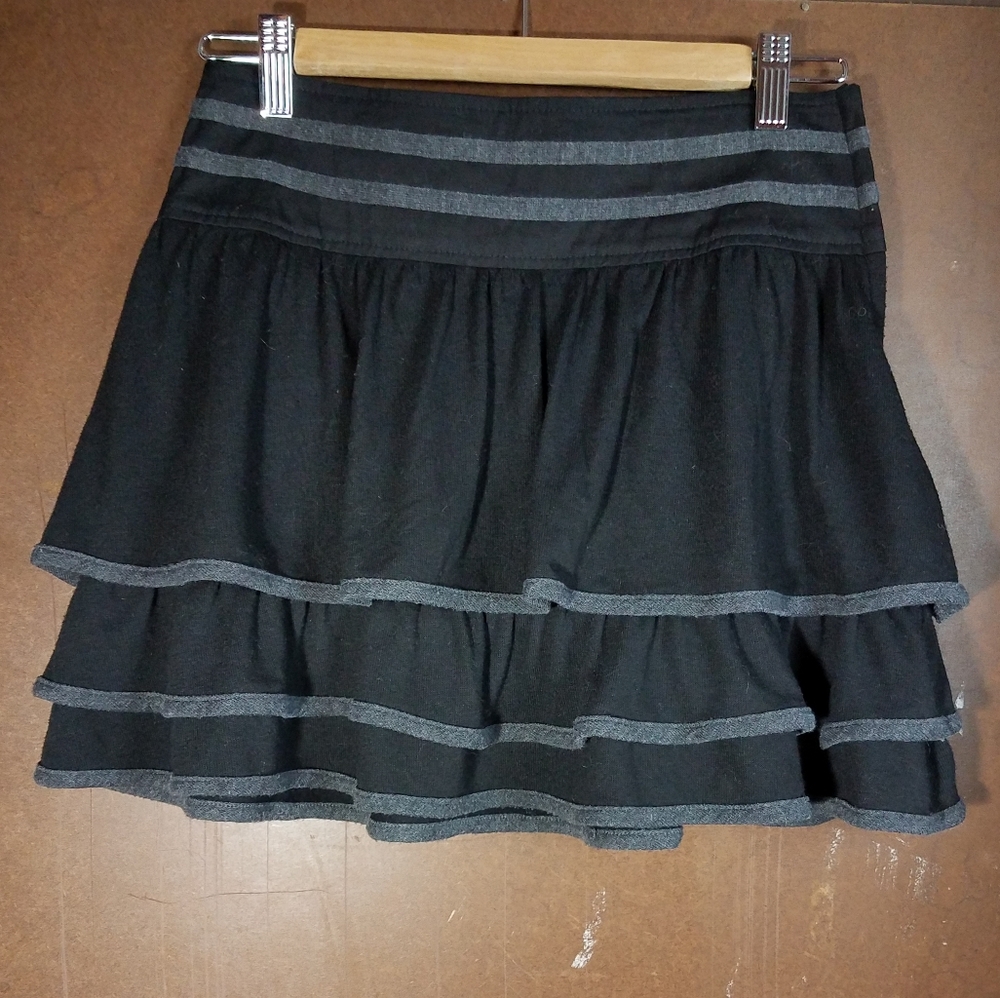 Black Tiered Mini Skirt